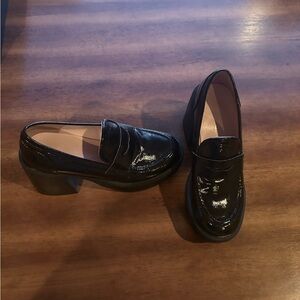 Chic Black Heeled Loafers for Women